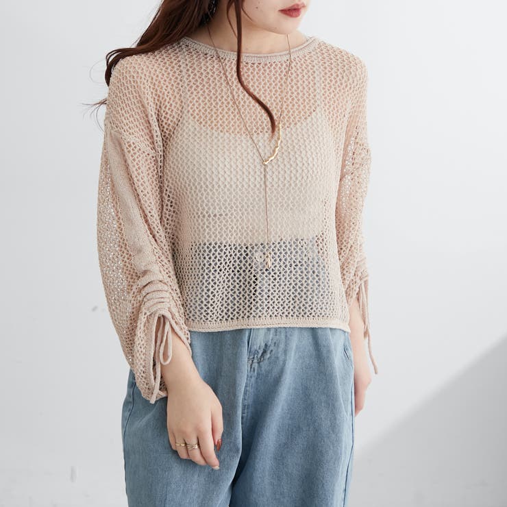 新色追加、袖ドロストメッシュプルオーバー | NICE CLAUP / OLIVE des OLIVE　OUTLET | 詳細画像21 