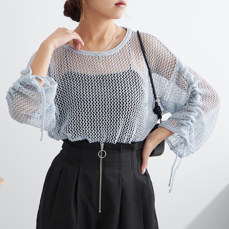 新色追加、袖ドロストメッシュプルオーバー | NICE CLAUP / OLIVE des OLIVE　OUTLET | 詳細画像31 