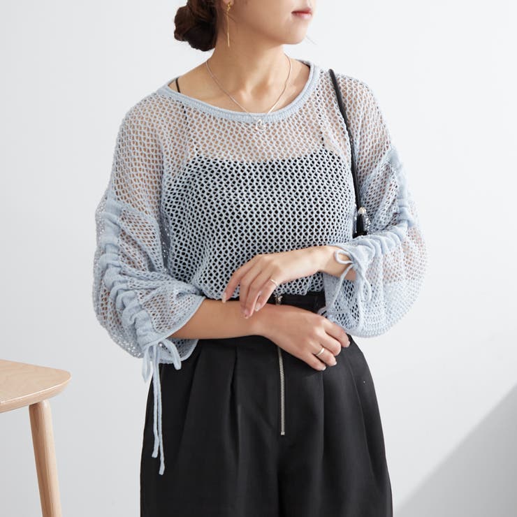 新色追加、袖ドロストメッシュプルオーバー | NICE CLAUP / OLIVE des OLIVE　OUTLET | 詳細画像32 