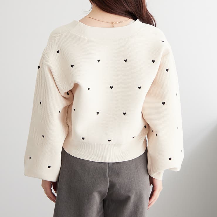 ハート刺繍カーディガン[品番：NCLW0012236]｜NICE CLAUP / OLIVE des
