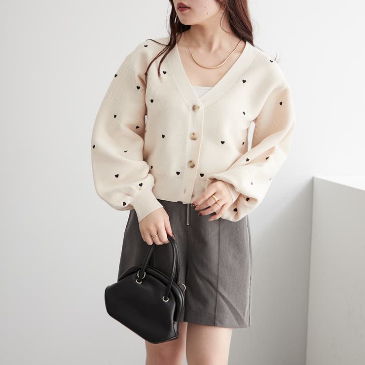ハート刺繍カーディガン[品番：NCLW0012236]｜NICE CLAUP / OLIVE des