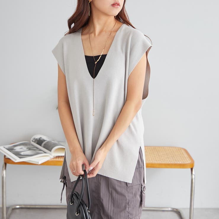 Vネックベスト[品番：NCLW0013084]｜NICE CLAUP / OLIVE des OLIVE