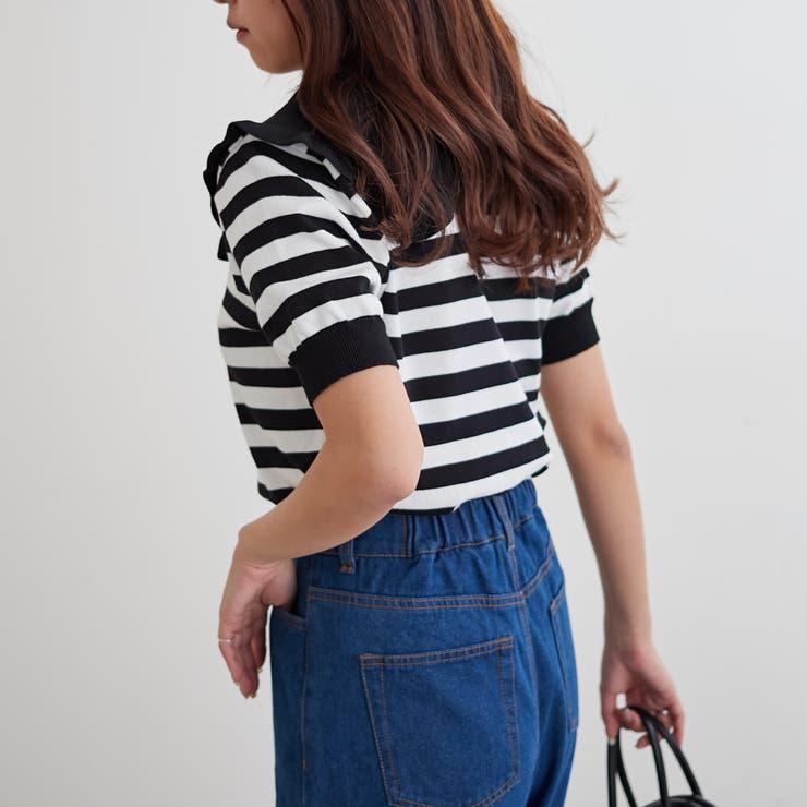 衿フリルボーダーニット | NICE CLAUP / OLIVE des OLIVE　OUTLET | 詳細画像11 
