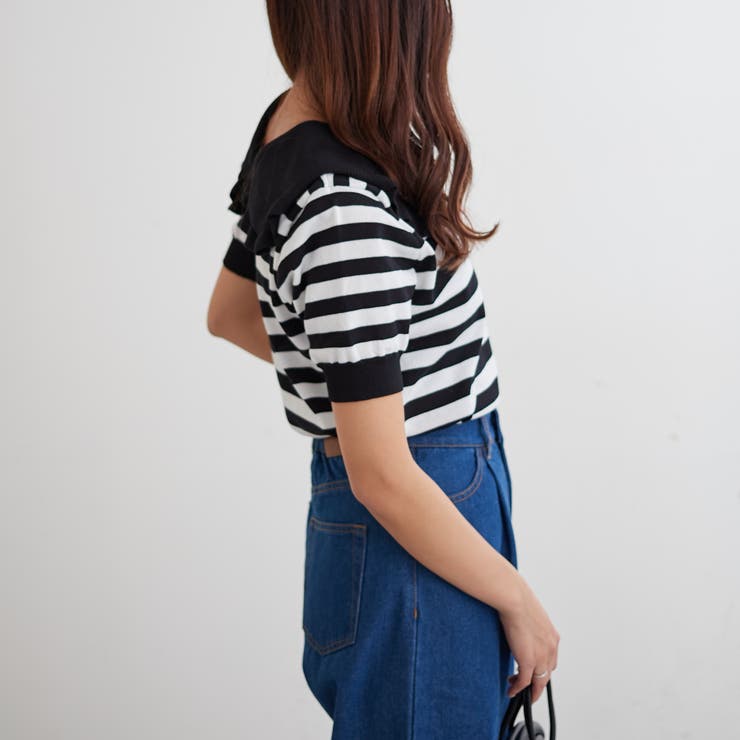 衿フリルボーダーニット | NICE CLAUP / OLIVE des OLIVE　OUTLET | 詳細画像13 