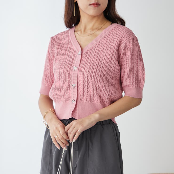 ビジューリボンカーディガン | NICE CLAUP / OLIVE des OLIVE　OUTLET | 詳細画像8 