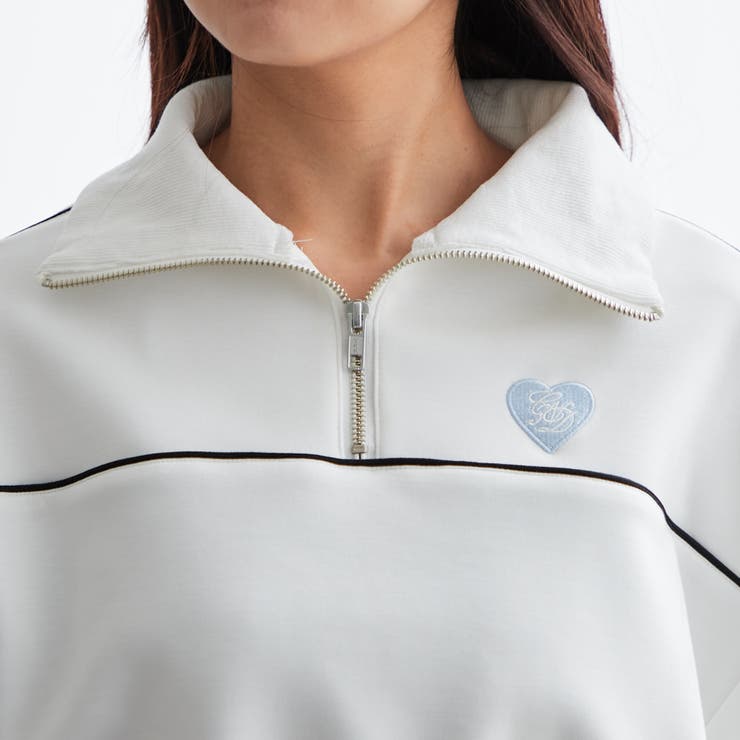 ライン&ハートハーフZIP[品番：NCLW0012333]｜NICE CLAUP / OLIVE des