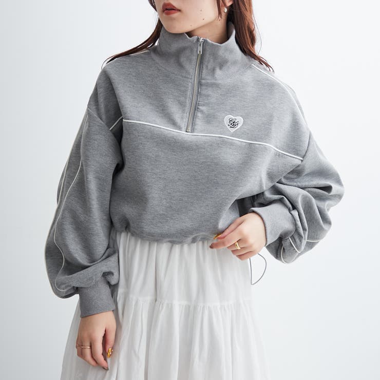 ライン&ハートハーフZIP[品番：NCLW0012333]｜NICE CLAUP / OLIVE des