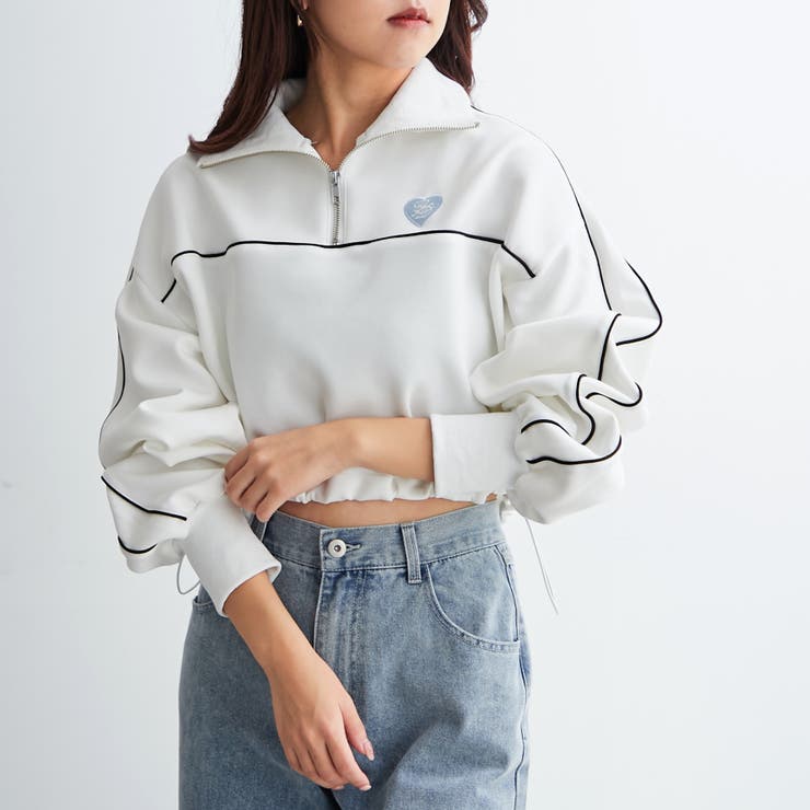 ライン&ハートハーフZIP[品番：NCLW0012333]｜NICE CLAUP / OLIVE des