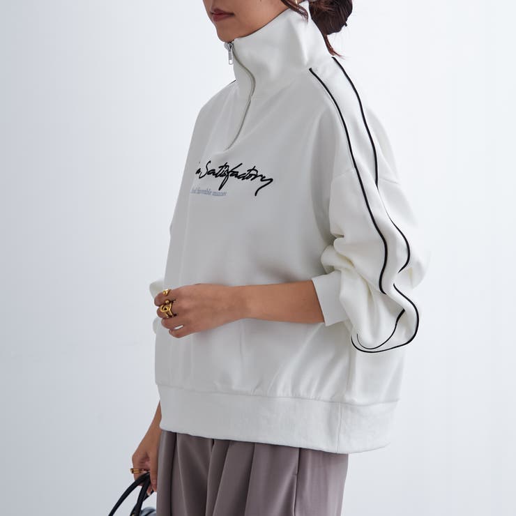 ロゴ刺繍ハーフZIP[品番：NCLW0012334]｜NICE CLAUP / OLIVE des