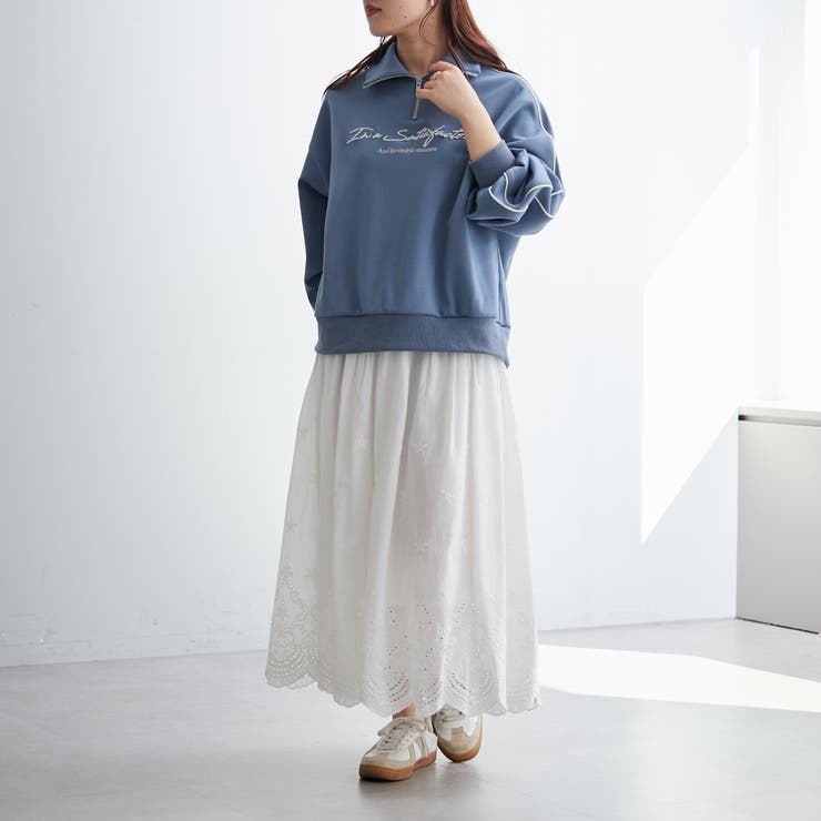 ロゴ刺繍ハーフZIP[品番：NCLW0012334]｜NICE CLAUP / OLIVE des OLIVE