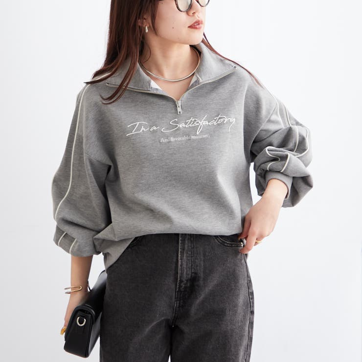 ロゴ刺繍ハーフZIP[品番：NCLW0012334]｜NICE CLAUP / OLIVE des OLIVE