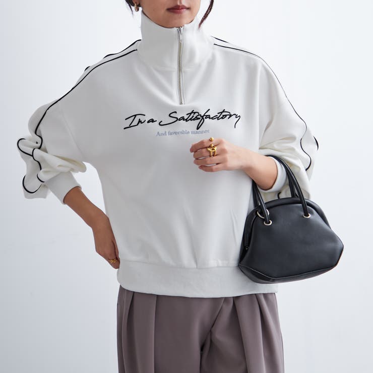 ロゴ刺繍ハーフZIP[品番：NCLW0012334]｜NICE CLAUP / OLIVE des OLIVE