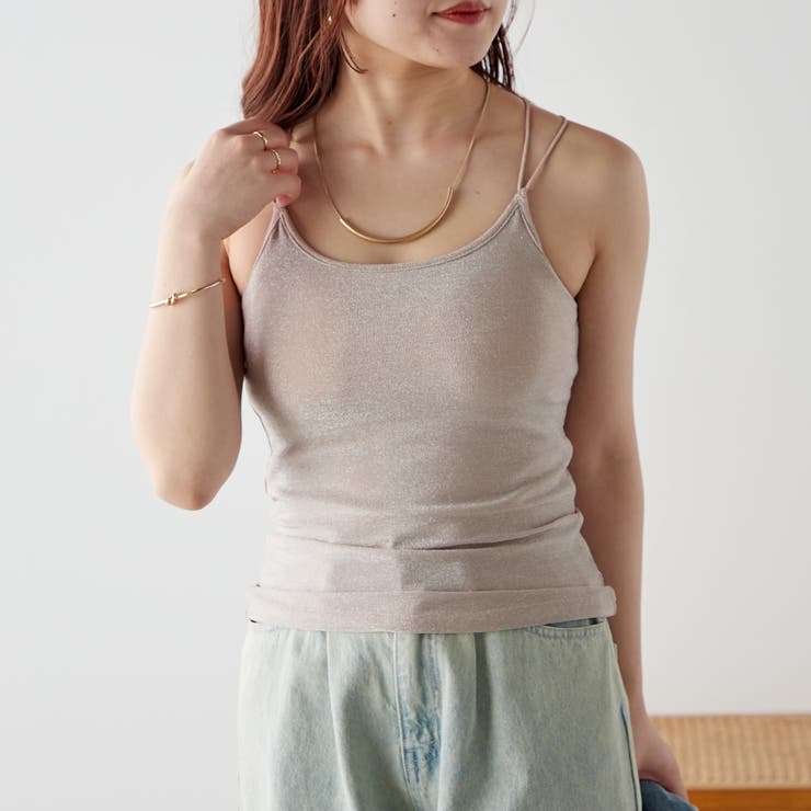 ピンク | ラメカップ付キャミ | NICE CLAUP / OLIVE des OLIVE　OUTLET
