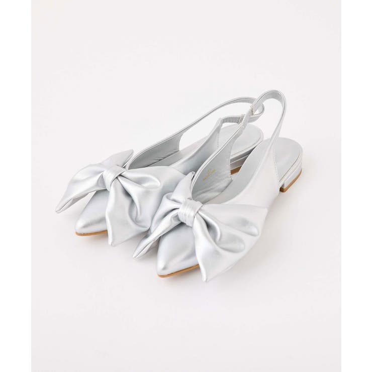 シルバー | 【one after another】リボンミュール | NICE CLAUP / OLIVE des OLIVE　OUTLET