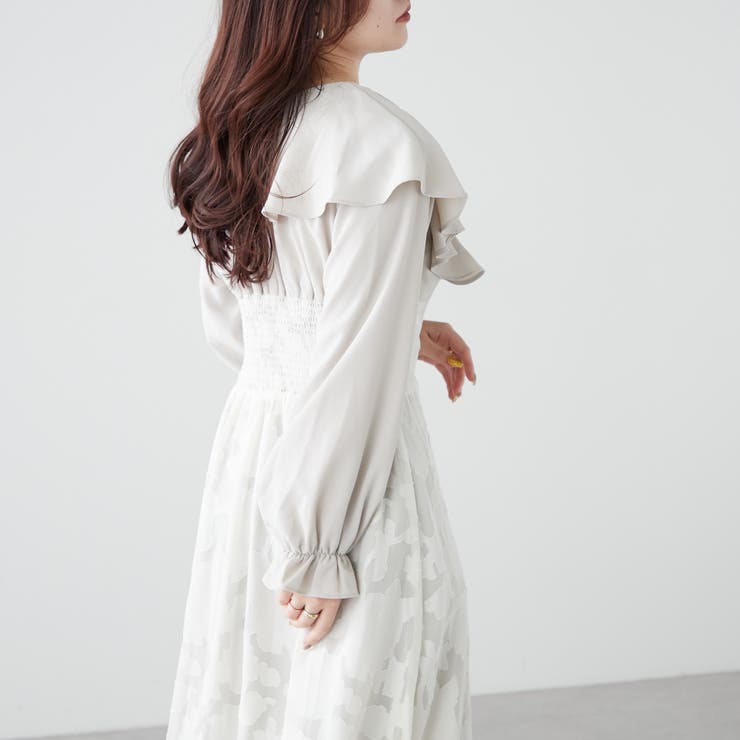 花柄ドッキングワンピース[品番：NCLW0012273]｜NICE CLAUP / OLIVE