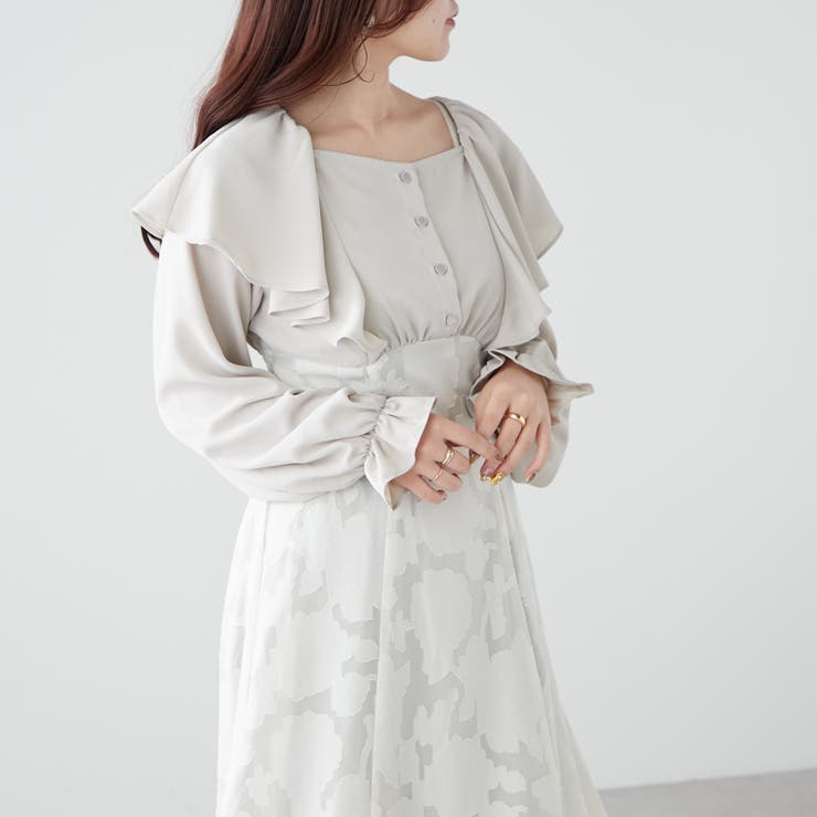 花柄ドッキングワンピース[品番：NCLW0012273]｜NICE CLAUP / OLIVE