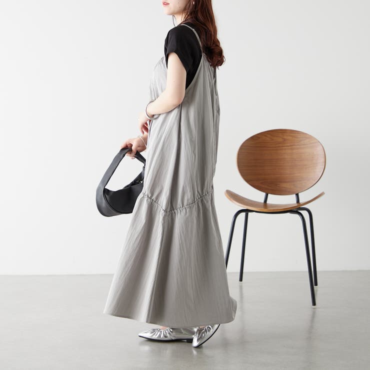 Lグレー | 切替ギャザードロストジャンスカ | NICE CLAUP / OLIVE des OLIVE　OUTLET