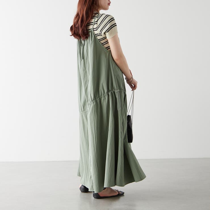 カーキ | 切替ギャザードロストジャンスカ | NICE CLAUP / OLIVE des OLIVE　OUTLET