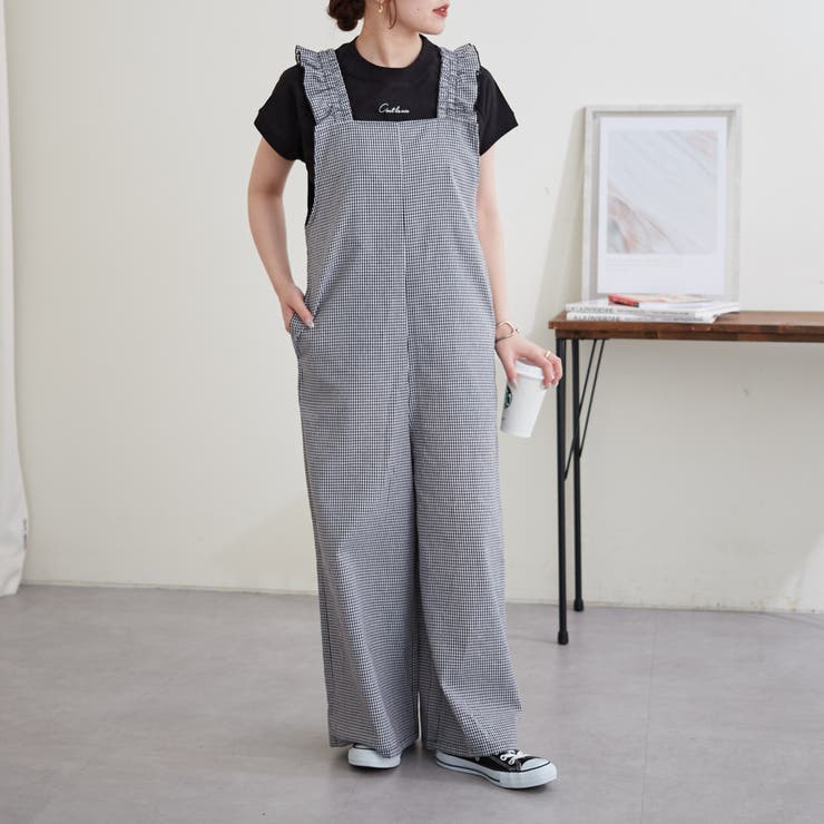 フリルショルダーサロペ[品番：NCLW0012934]｜NICE CLAUP