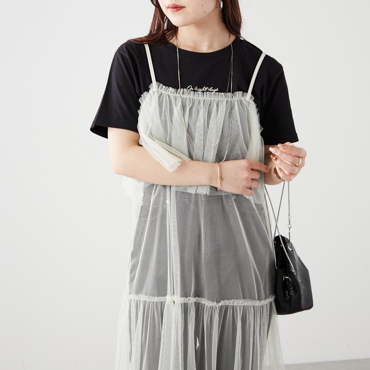 チュールキャミジャンスカ[品番：NCLW0012527]｜NICE CLAUP / OLIVE