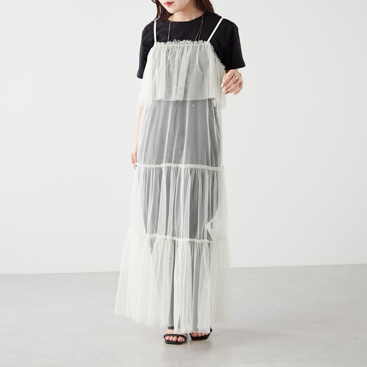 シュシュチュールキャミ　2セット チュールキャミジャンスカ[品番：NCLW0012527]｜NICE CLAUP / OLIVE