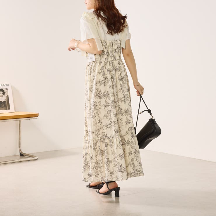 花柄シャーリングキャミワンピース[品番：NCLW0013273]｜NICE CLAUP