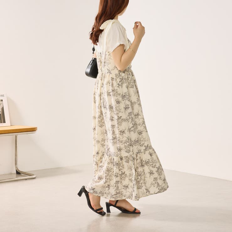【あす楽対応】 花柄シャーリングキャミワンピース[品番：NCLW0013273]｜NICE ワンピース