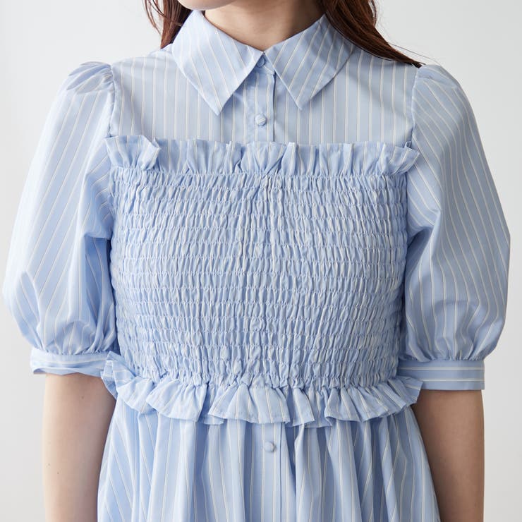 シャーリングシャツワンピース[品番：NCLW0013258]｜NICE CLAUP / OLIVE des OLIVE　OUTLET（ナイスクラップ　 オリーブデオリーブ　アウトレット）のレディースファッション通販｜SHOPLIST（ショップリスト）