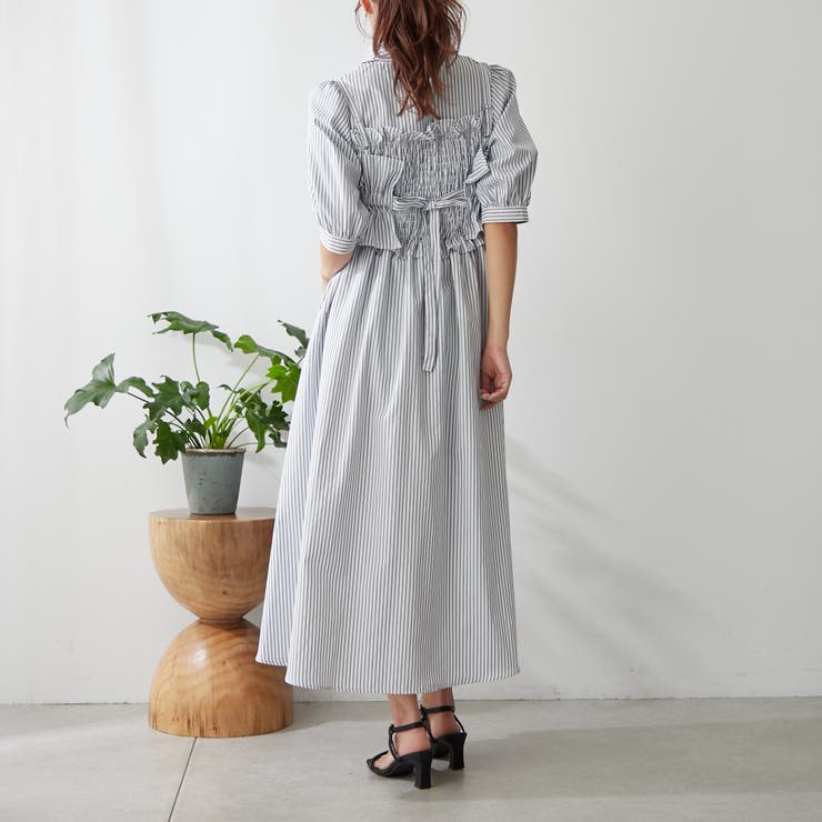 新品63622　63610ナルエーホワイトシャーリングボイルシャツワンピース セール】ギャザービスチェSETシャツワンピース（シャツ