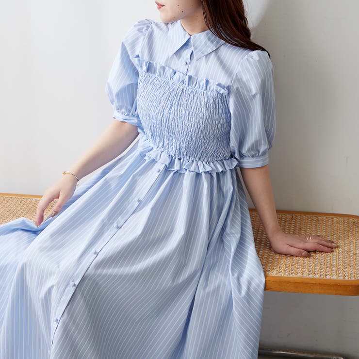 シャーリングシャツワンピース[品番：NCLW0013258]｜NICE CLAUP