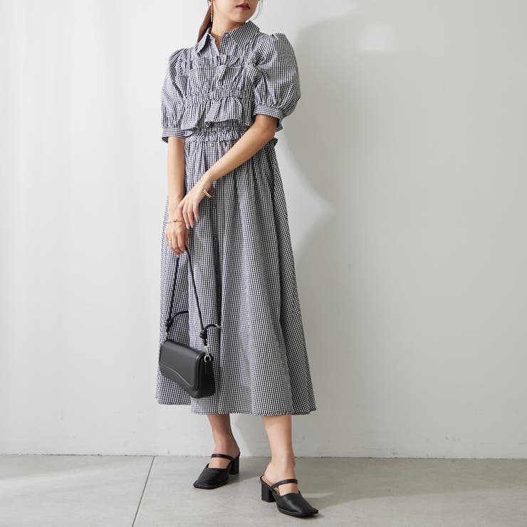 シャーリングシャツワンピース[品番：NCLW0013258]｜NICE CLAUP / OLIVE des OLIVE　OUTLET（ナイスクラップ　 オリーブデオリーブ　アウトレット）のレディースファッション通販｜SHOPLIST（ショップリスト）
