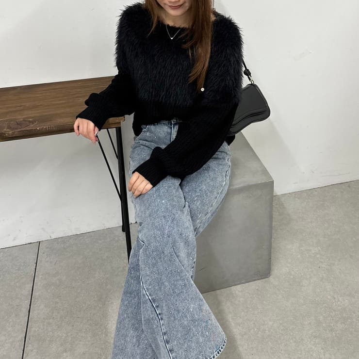 ストーン付デニムパンツ[品番：OLOW0014500]｜RMAF NICE CLAUP / OLIVE