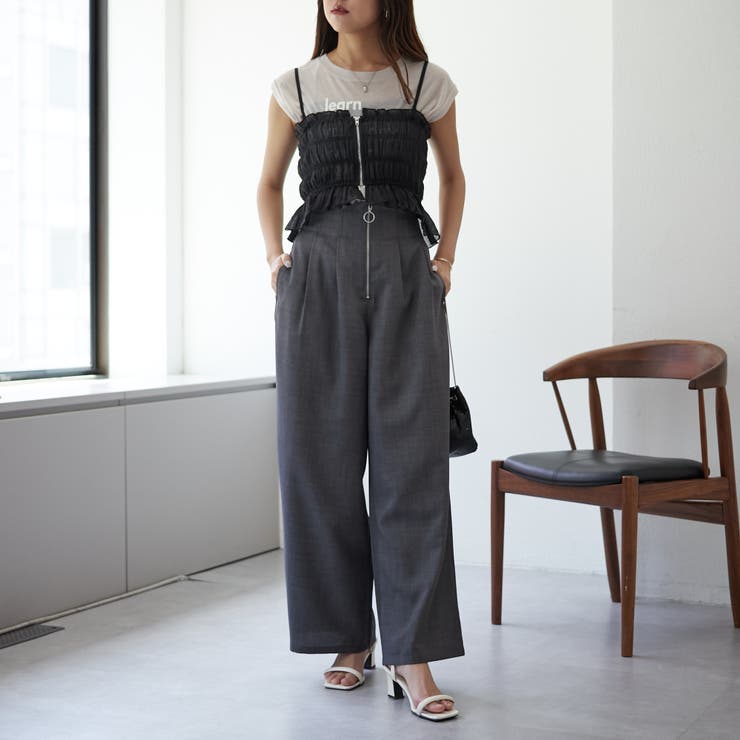 フロントZIPシャーリングビスチェ[品番：NCLW0013658]｜NICE