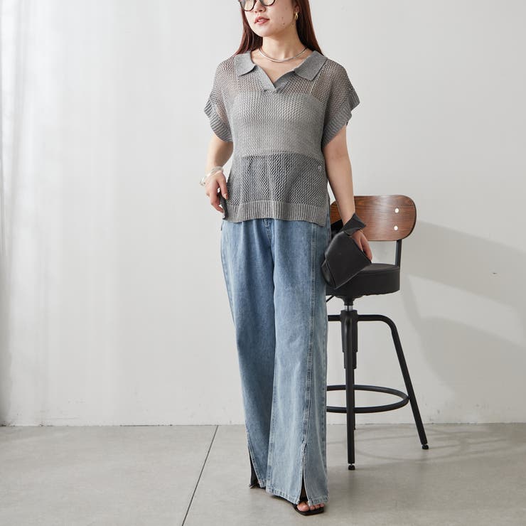 透かし編みニットポロ | NICE CLAUP / OLIVE des OLIVE　OUTLET | 詳細画像27 