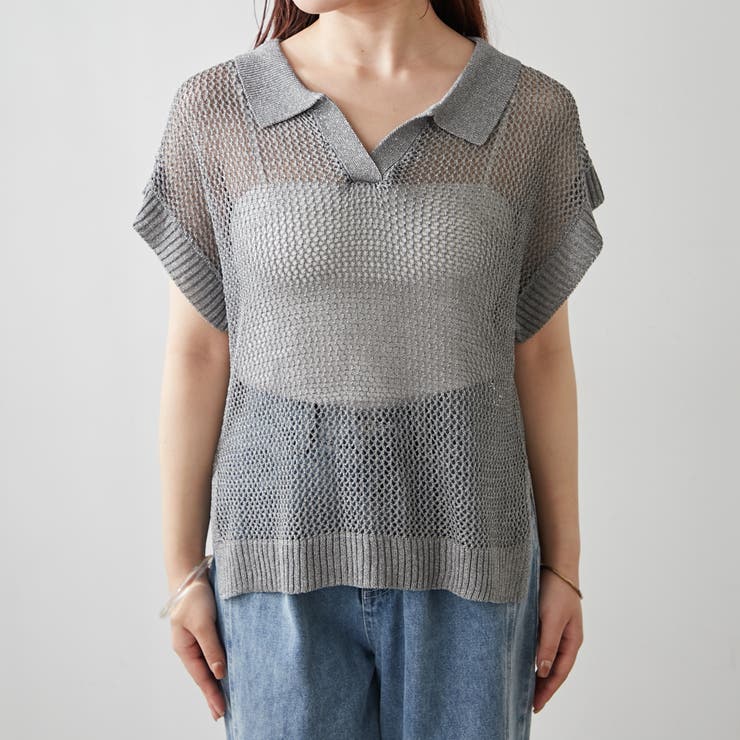 透かし編みニットポロ | NICE CLAUP / OLIVE des OLIVE　OUTLET | 詳細画像46 