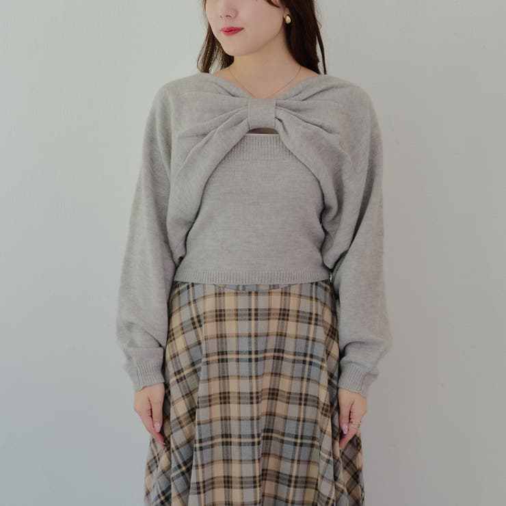 2WAYリボンニット+キャミ[品番：OLOW0014682]｜RMAF NICE CLAUP