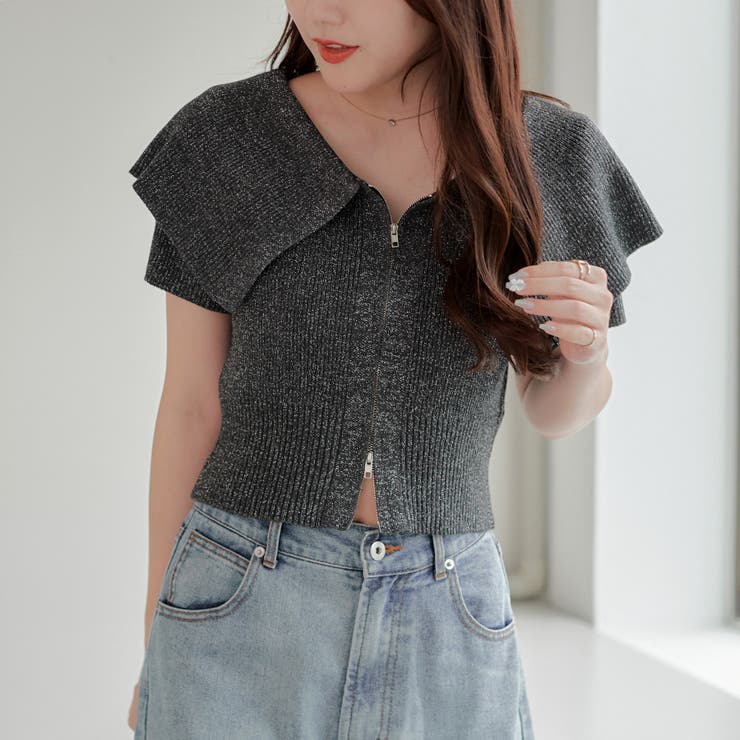 BIG衿ZIPカーデ | NICE CLAUP / OLIVE des OLIVE　OUTLET | 詳細画像3 