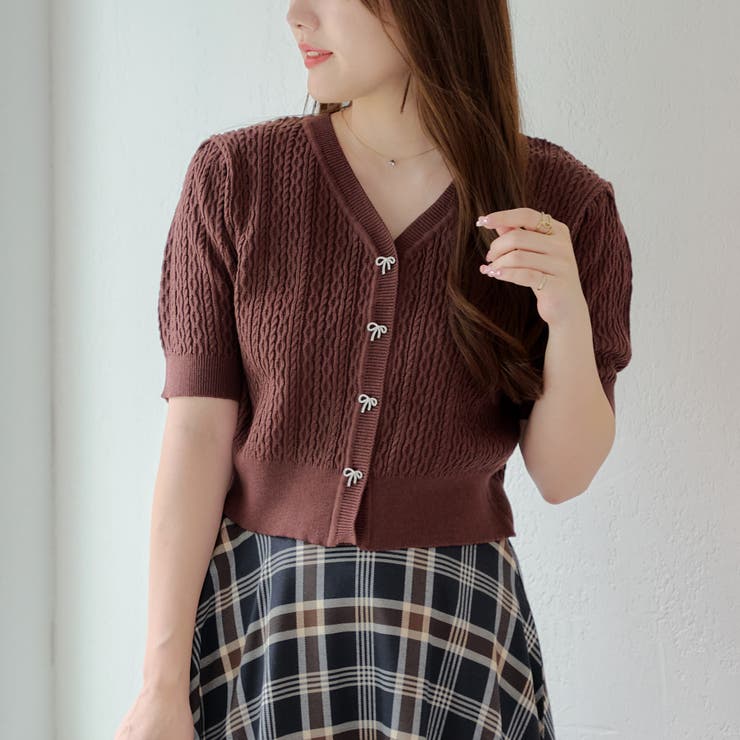 モラビト ケーブルミックスカーディガン カタログ掲載品（色違い  