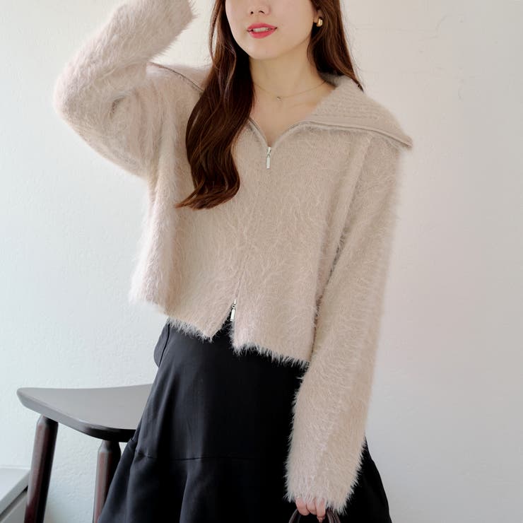 シャギーZIPカーディガン[品番：OLOW0014505]｜RMAF NICE CLAUP