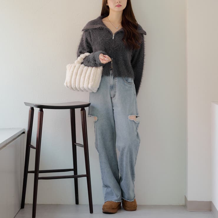 シャギーZIPカーディガン[品番：OLOW0014505]｜RMAF NICE CLAUP