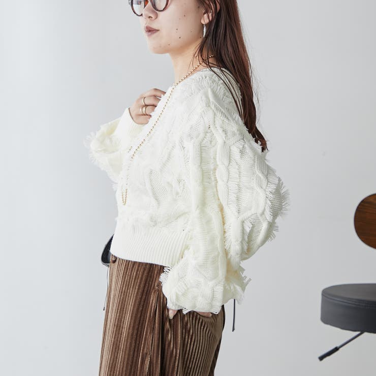 フリンジプルオーバーニット[品番：OLOW0014707]｜RMAF NICE