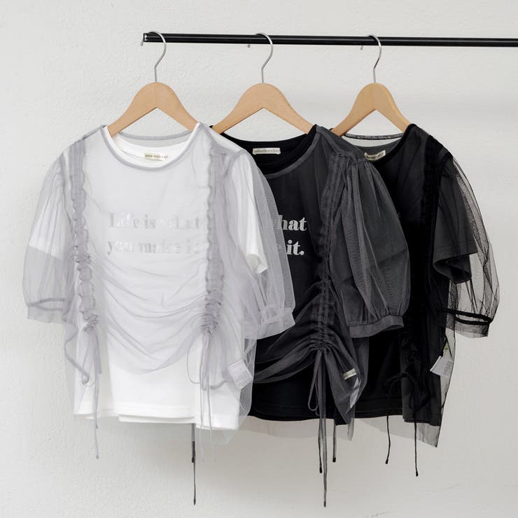 チュール+箔プリントTシャツSET | NICE CLAUP / OLIVE des OLIVE　OUTLET | 詳細画像1 