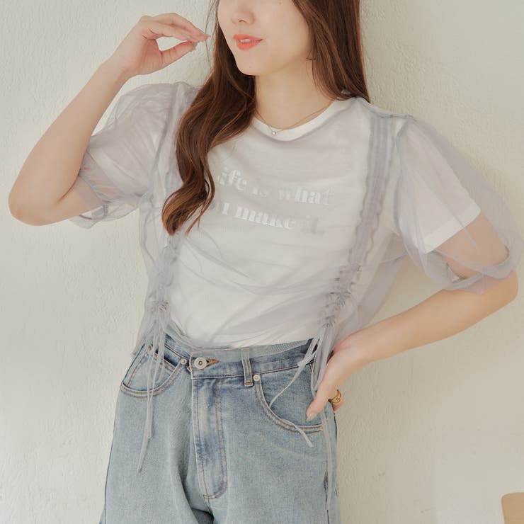 チュール+箔プリントTシャツSET | NICE CLAUP / OLIVE des OLIVE　OUTLET | 詳細画像9 