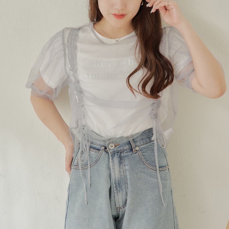 チュール+箔プリントTシャツSET | NICE CLAUP / OLIVE des OLIVE　OUTLET | 詳細画像11 