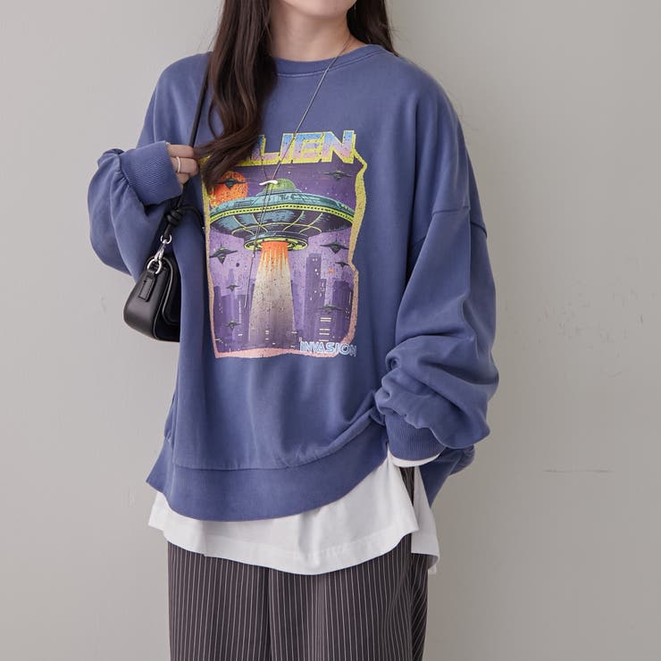 UFOプリントスウェット[品番：OLOW0014786]｜RMAF NICE CLAUP / OLIVE 