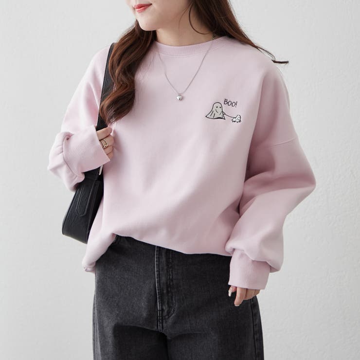 お散歩おばけ刺繍BIGプルオーバー[品番：NCLW0015016]｜NICE CLAUP