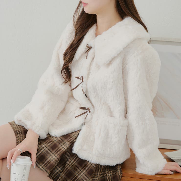 MARCHES】【インフルエンサー企画】リボンボアブルゾン[品番