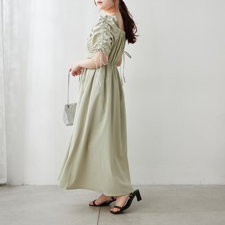 スクエアネックドロストワンピース[品番：NCLW0013841]｜NICE