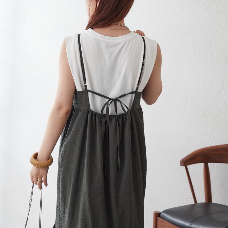 スタッフ人気No.1♪ / 長さ調節可能】チェックティアードワンピース