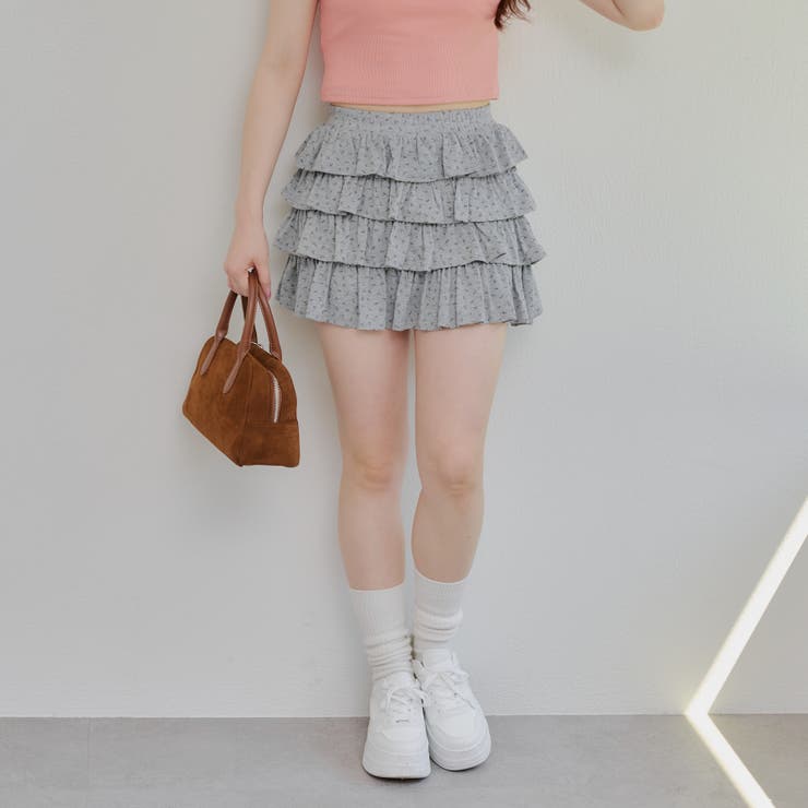 小花柄カットティアードミニスカート | NICE CLAUP / OLIVE des OLIVE　OUTLET | 詳細画像5 